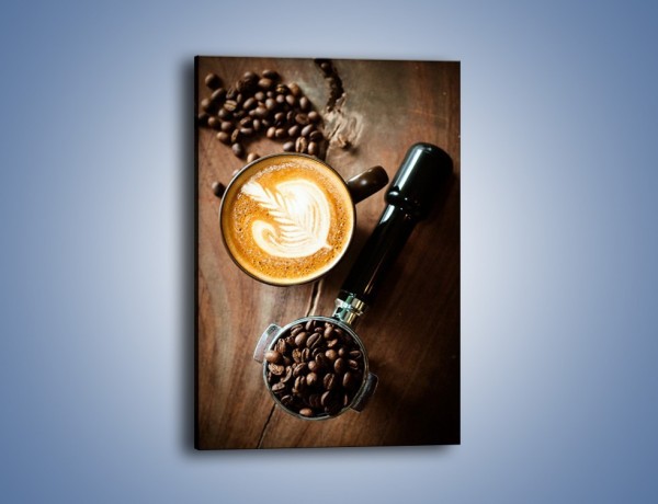 Obraz na płótnie – Kawa z idealnym wzorem – jednoczęściowy prostokątny pionowy JN685