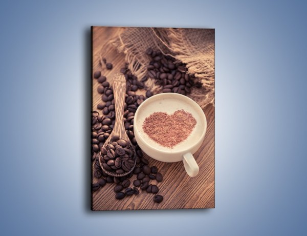Obraz na płótnie – Idealne serce na kawie – jednoczęściowy prostokątny pionowy JN689