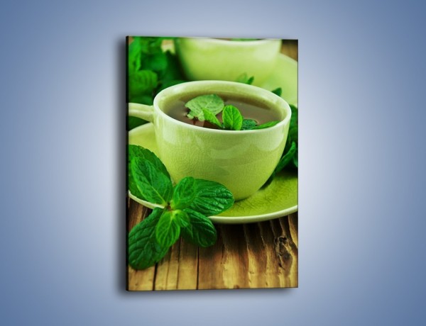 Obraz na płótnie – Zielona moc w herbacie – jednoczęściowy prostokątny pionowy JN734