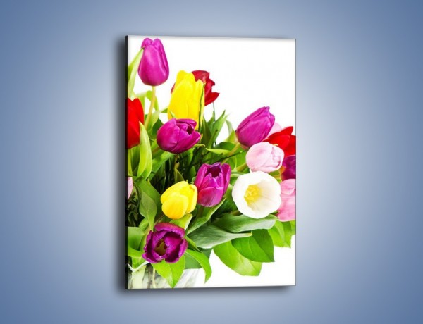 Obraz na płótnie – Kolorowe tulipany w pęku – jednoczęściowy prostokątny pionowy K023