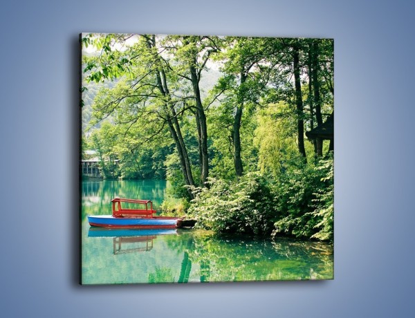 Obraz na płótnie – Wakacje nad jeziorem – jednoczęściowy kwadratowy KN155