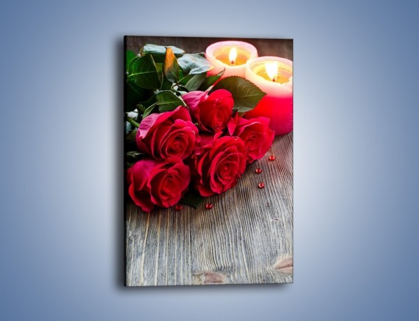 Obraz na płótnie – Wieczór we dwoje przy różach – jednoczęściowy prostokątny pionowy K1015