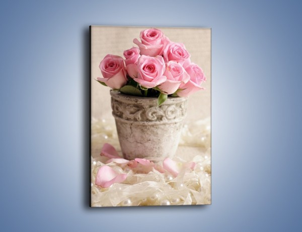 Obraz na płótnie – Doniczka pełna róż – jednoczęściowy prostokątny pionowy K196