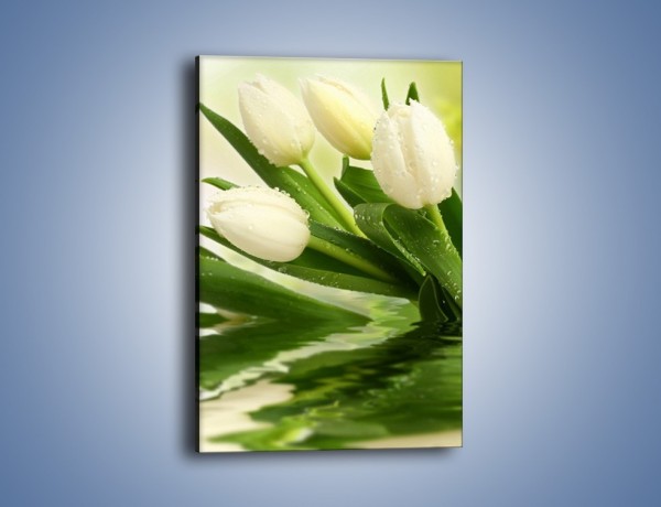 Obraz na płótnie – Tulipany w wodnym świecie – jednoczęściowy prostokątny pionowy K552