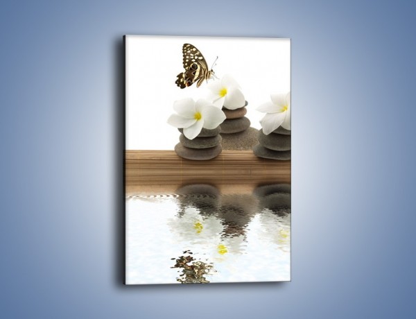 Obraz na płótnie – Motyl na kwiatowej kompozycji – jednoczęściowy prostokątny pionowy K585