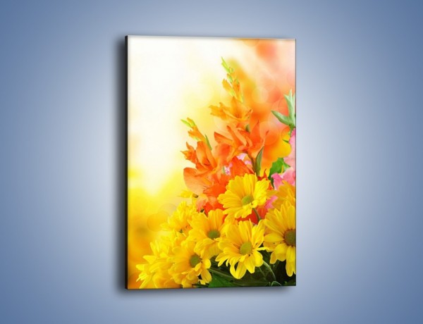 Obraz na płótnie – Wschód słońca w polnych kwiatach – jednoczęściowy prostokątny pionowy K594