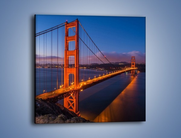 Obraz na płótnie – Rozświetlony most Golden Gate – jednoczęściowy kwadratowy AM360
