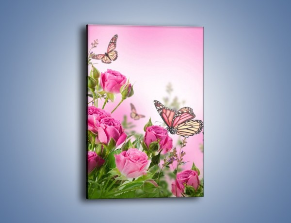 Obraz na płótnie – Motyle różowe jak kwiaty – jednoczęściowy prostokątny pionowy K741