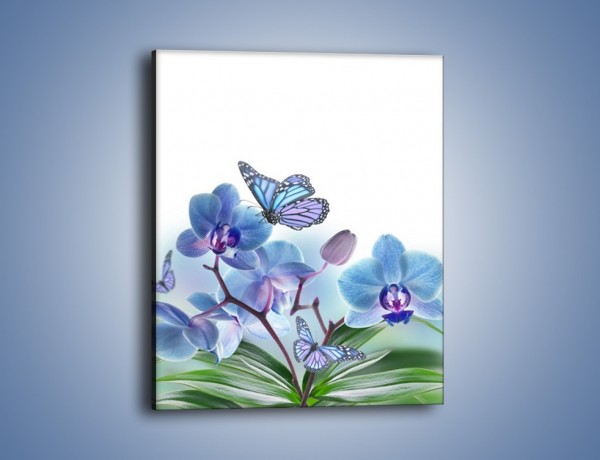 Obraz na płótnie – Niebieskie motyle jak niebieskie kwiaty – jednoczęściowy prostokątny pionowy K784
