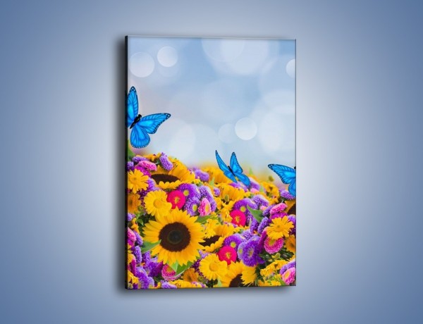 Obraz na płótnie – Bajka o kwiatach i motylach – jednoczęściowy prostokątny pionowy K794