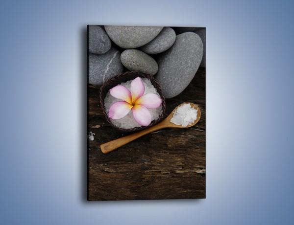 Obraz na płótnie – Kwiat na morskiej soli – jednoczęściowy prostokątny pionowy K869