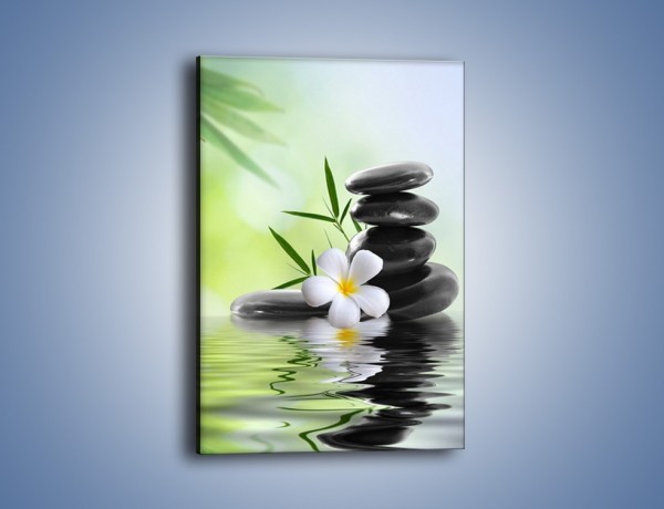 Obraz na płótnie – Kwiat w zielonym odbiciu – jednoczęściowy prostokątny pionowy K984