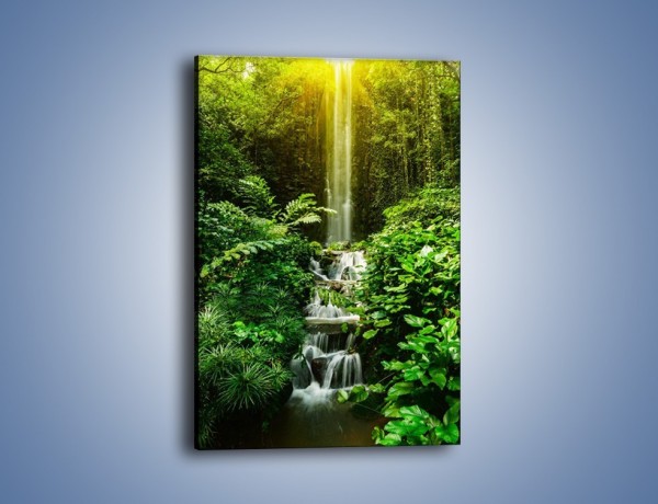 Obraz na płótnie – Dzika zieleń wśród wodospadu – jednoczęściowy prostokątny pionowy KN1174A