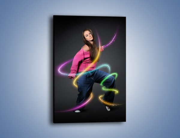 Obraz na płótnie – Taniec w kolorowej serpentynie – jednoczęściowy prostokątny pionowy L002