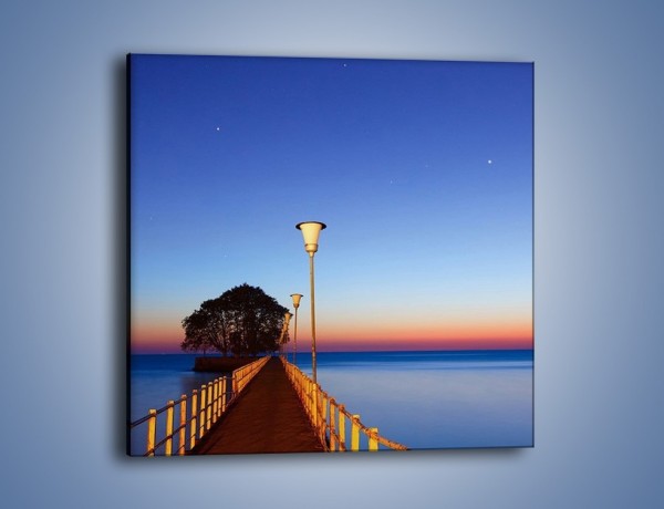 Obraz na płótnie – Wieczorny spacer po tafli morza – jednoczęściowy kwadratowy KN759