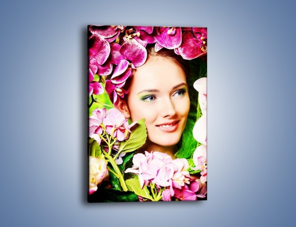 Obraz na płótnie – Kobieta ubrana w kwiaty – jednoczęściowy prostokątny pionowy L336