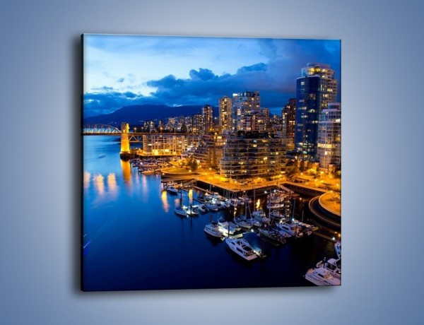 Obraz na płótnie – Zapadająca noc nad Vancouver – jednoczęściowy kwadratowy AM384