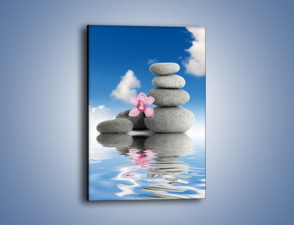 Obraz na płótnie – Różowy storczyk w chmurach – jednoczęściowy prostokątny pionowy O232