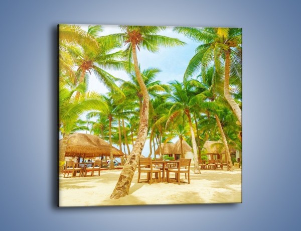 Obraz na płótnie – Słoneczna sjesta pod palmami – jednoczęściowy kwadratowy KN886
