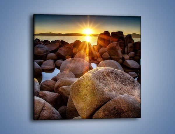 Obraz na płótnie – Kamienna wyspa w słońcu – jednoczęściowy kwadratowy KN888