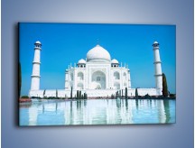 Obraz na płótnie – Taj Mahal pod błękitnym niebem – jednoczęściowy prostokątny poziomy AM077