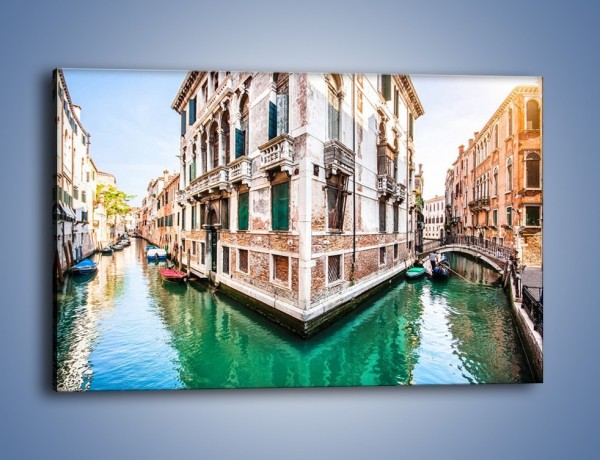 Obraz na płótnie – Skrzyżowanie wodne w Wenecji – jednoczęściowy prostokątny poziomy AM081