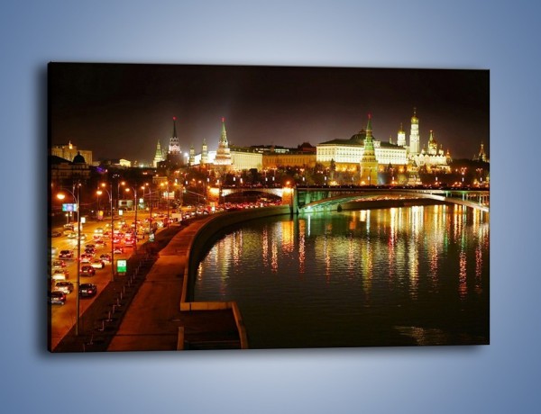 Obraz na płótnie – Moskwa nocą – jednoczęściowy prostokątny poziomy AM118