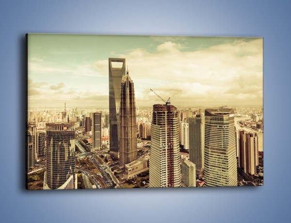 Obraz na płótnie – Panorama miasta w ciągu dnia – jednoczęściowy prostokątny poziomy AM128