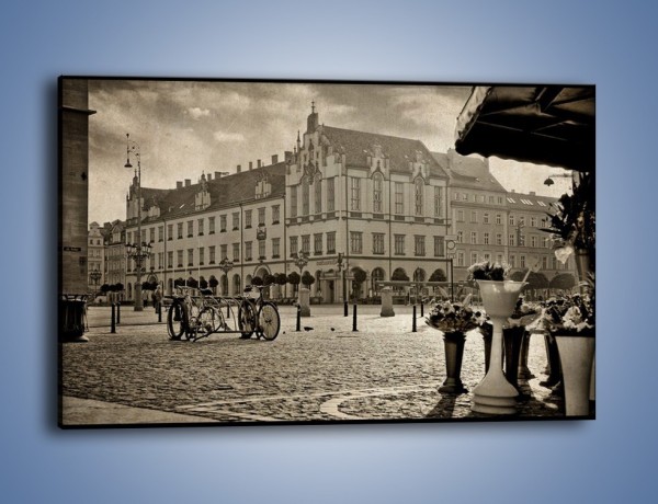 Obraz na płótnie – Rynek Starego Miasta w stylu vintage – jednoczęściowy prostokątny poziomy AM138