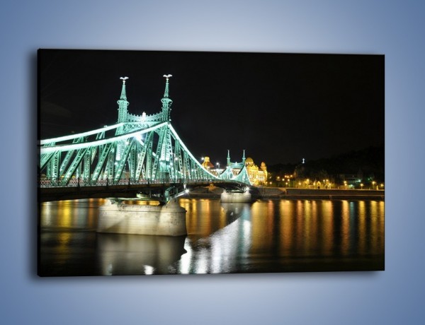 Obraz na płótnie – Oświetlony most w nocy – jednoczęściowy prostokątny poziomy AM208