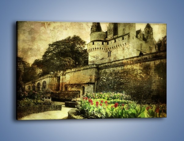 Obraz na płótnie – Zamek w stylu vintage – jednoczęściowy prostokątny poziomy AM234