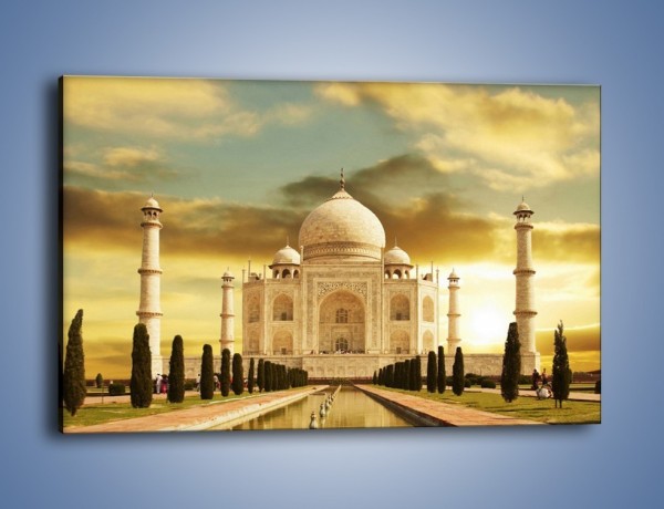 Obraz na płótnie – Tadź Mahal o zachodzie słońca – jednoczęściowy prostokątny poziomy AM285