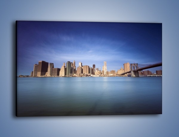 Obraz na płótnie – Nowy Jork i most Brookliński – jednoczęściowy prostokątny poziomy AM351