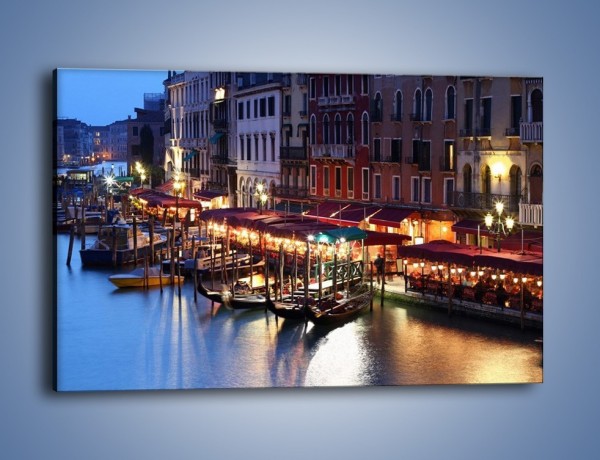 Obraz na płótnie – Wieczorowe życie w Wenecji – jednoczęściowy prostokątny poziomy AM358