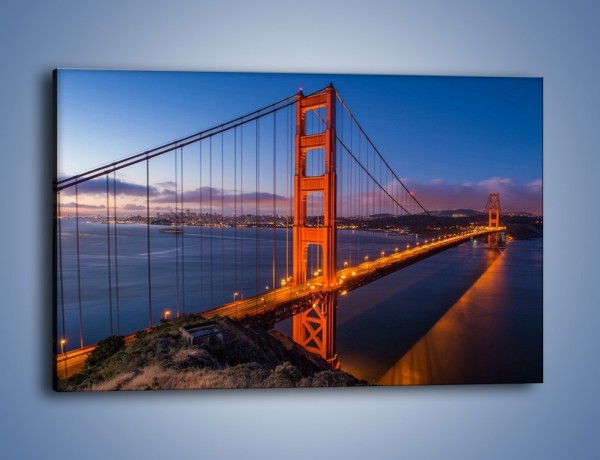 Obraz na płótnie – Rozświetlony most Golden Gate – jednoczęściowy prostokątny poziomy AM360