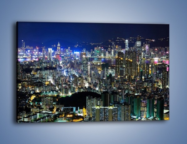 Obraz na płótnie – Drapacze chmur w Hong Kongu – jednoczęściowy prostokątny poziomy AM369