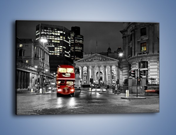 Obraz na płótnie – Czerwony autobus w Londynie – jednoczęściowy prostokątny poziomy AM395