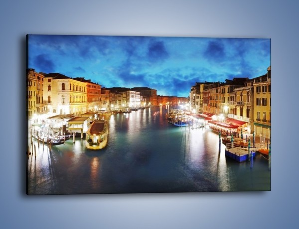 Obraz na płótnie – Światła Wenecji po zmroku – jednoczęściowy prostokątny poziomy AM430