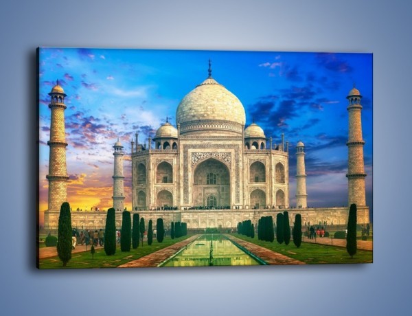 Obraz na płótnie – Tadź Mahal pod niebieskim niebem – jednoczęściowy prostokątny poziomy AM466