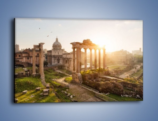 Obraz na płótnie – Rzymskie ruiny o zachodzie słońca – jednoczęściowy prostokątny poziomy AM480