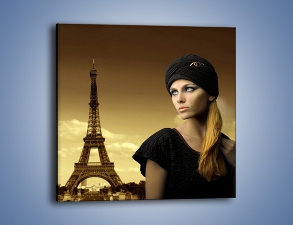 Obraz na płótnie – Czarna dama w paryżu – jednoczęściowy kwadratowy L114