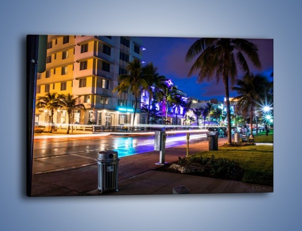 Obraz na płótnie – Ulice Miami nocą – jednoczęściowy prostokątny poziomy AM536