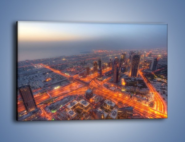 Obraz na płótnie – Panorama Dubaju o poranku – jednoczęściowy prostokątny poziomy AM538