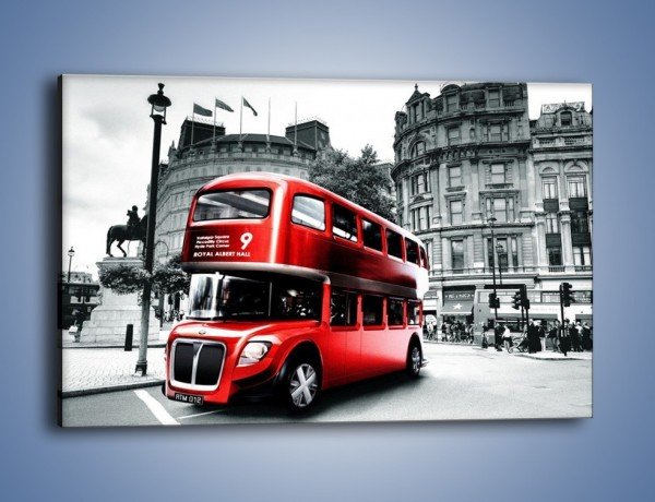 Obraz na płótnie – Czerwony bus w Londynie – jednoczęściowy prostokątny poziomy AM540
