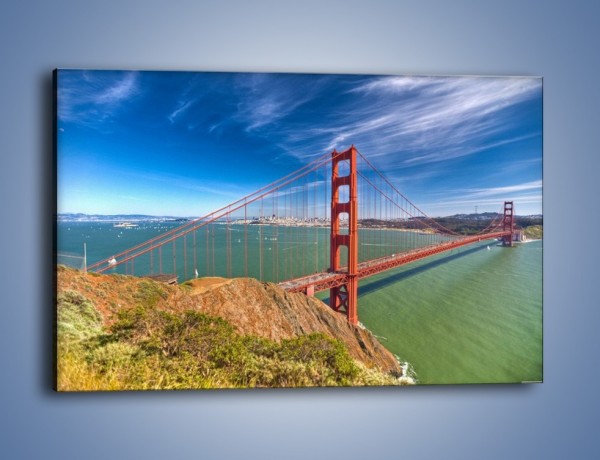 Obraz na płótnie – Most Golden Gate o poranku – jednoczęściowy prostokątny poziomy AM600