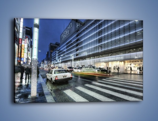 Obraz na płótnie – Ulica Tokyo w deszczu – jednoczęściowy prostokątny poziomy AM613
