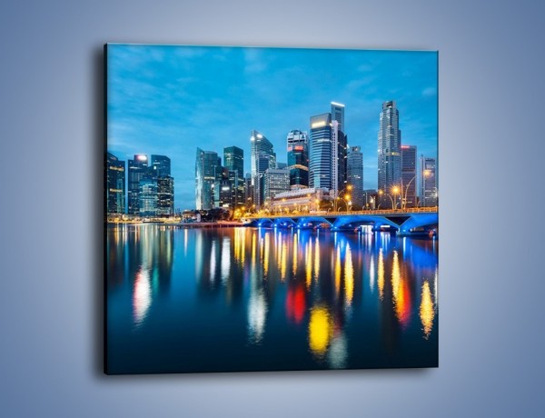 Obraz na płótnie – Kolorowe światła Singapuru – jednoczęściowy kwadratowy AM408