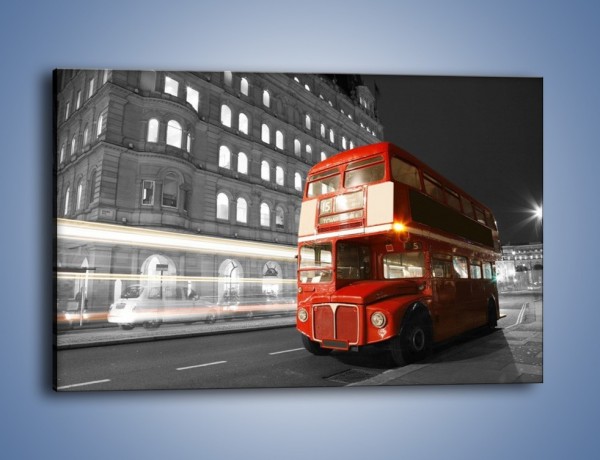 Obraz na płótnie – Czerwony autobus w Londynie – jednoczęściowy prostokątny poziomy AM634