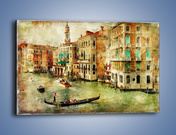 Obraz na płótnie – Weneckie Canal Grande w stylu vintage – jednoczęściowy prostokątny poziomy AM643
