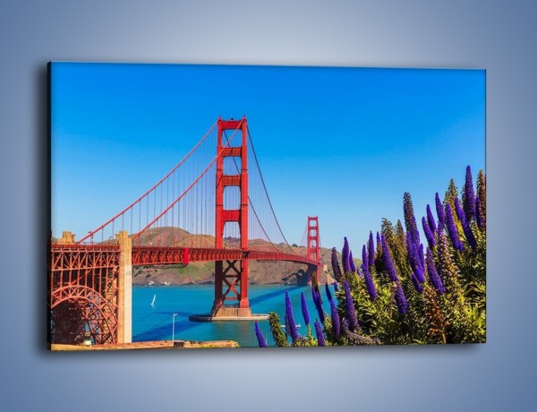 Obraz na płótnie – Golden Gate pod błękitnym niebem – jednoczęściowy prostokątny poziomy AM644
